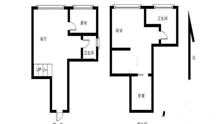 龙江新城市广场2室1厅1卫64㎡户型图