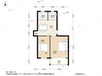 华电三宿舍2室1厅1卫61.8㎡户型图