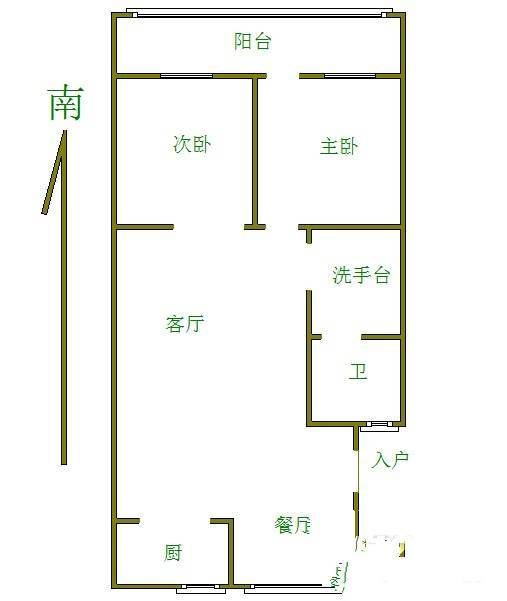 玻纤院小区2室2厅1卫108㎡户型图