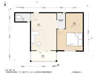 峨嵋岭1室1厅1卫43.9㎡户型图