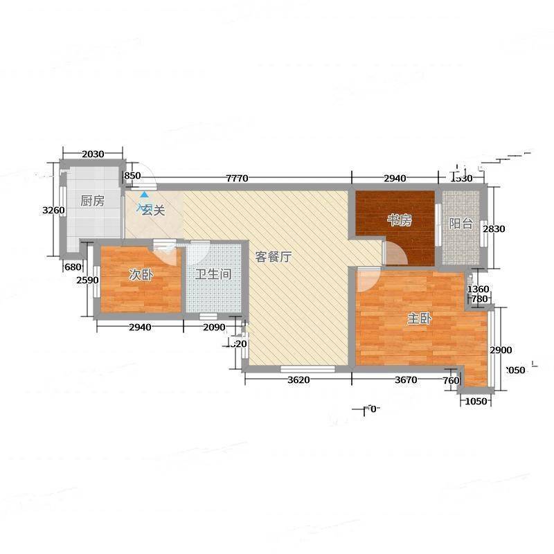 平治南苑3室0厅0卫86㎡户型图