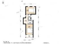 玉带园2室1厅1卫55.4㎡户型图