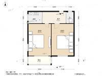 绒庄新村2室1厅1卫56.6㎡户型图