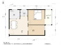 张公桥小区2室1厅1卫65.6㎡户型图