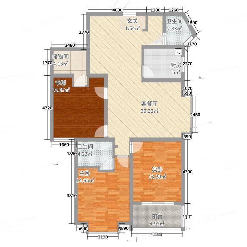 揽翠苑3室0厅0卫145㎡户型图