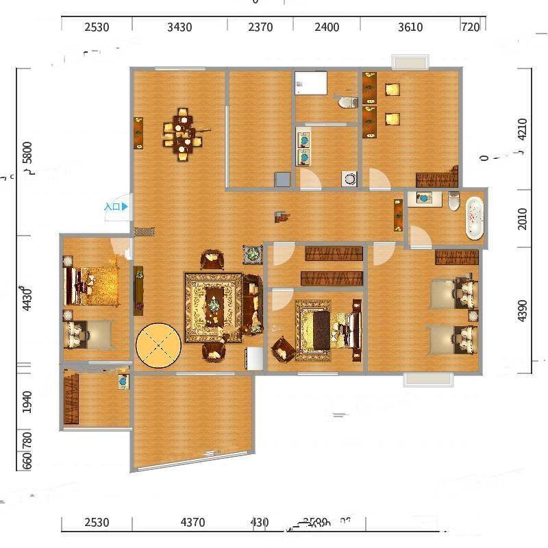 揽翠苑4室0厅0卫187㎡户型图