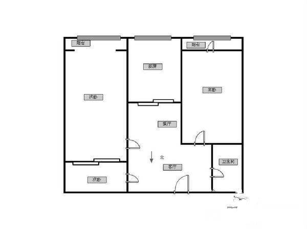 兰园住宅2室1厅1卫70㎡户型图