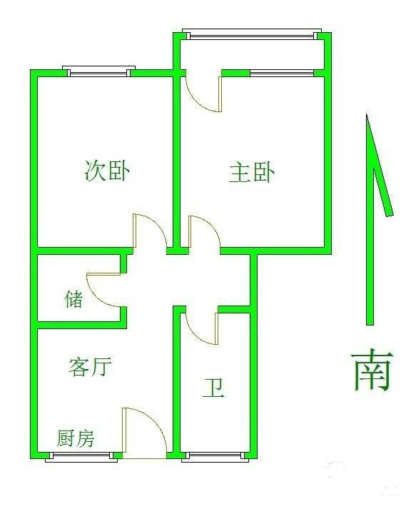 兰园住宅2室1厅1卫69㎡户型图