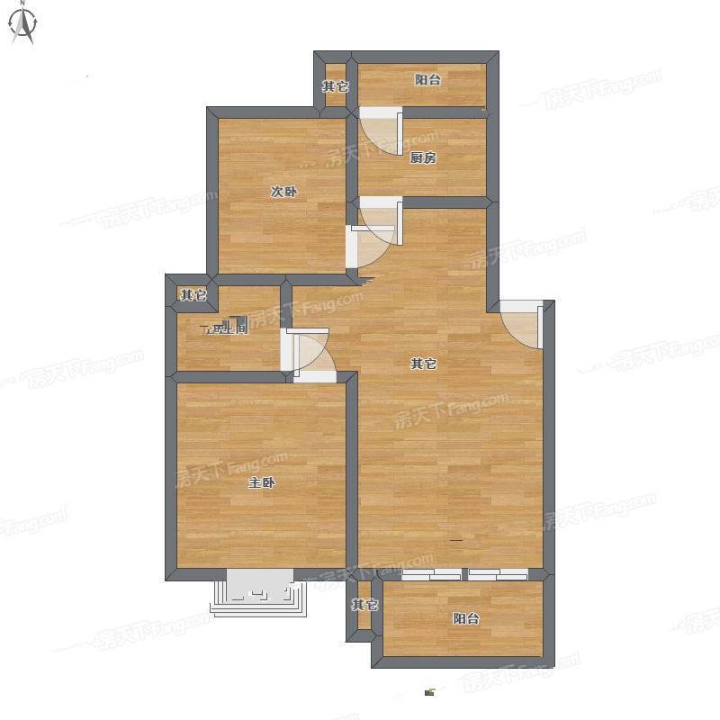 兰园住宅2室1厅0卫88㎡户型图