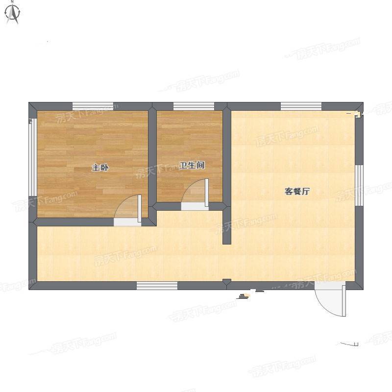 兰园住宅1室1厅0卫53㎡户型图