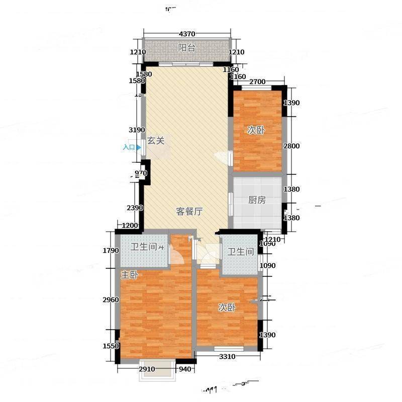 仁恒翠竹园三期3室0厅0卫128㎡户型图