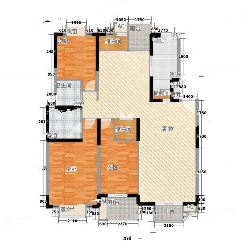 仁恒翠竹园三期3室0厅0卫150㎡户型图