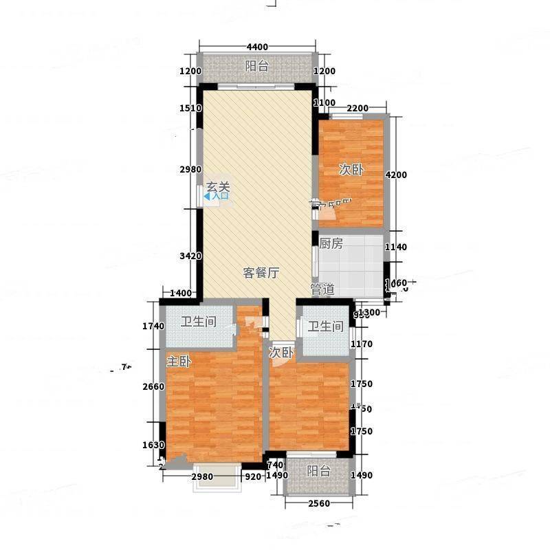 仁恒翠竹园三期3室0厅0卫119㎡户型图