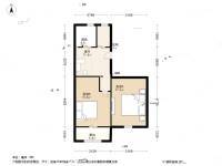 棉鞋营2室1厅1卫58.1㎡户型图