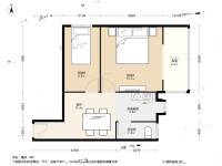 五老村2室1厅1卫51㎡户型图