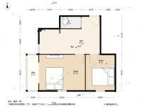 东白菜园2室1厅1卫50.5㎡户型图