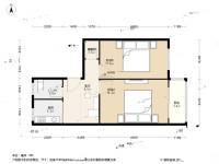 上海路2室1厅1卫61.9㎡户型图
