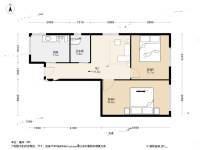 上海路2室1厅1卫57㎡户型图