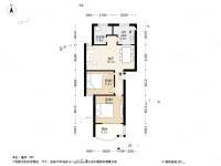 话园2室1厅1卫62.8㎡户型图