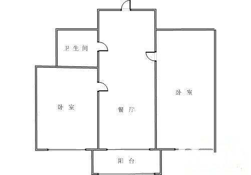 八一路2室1厅1卫62㎡户型图