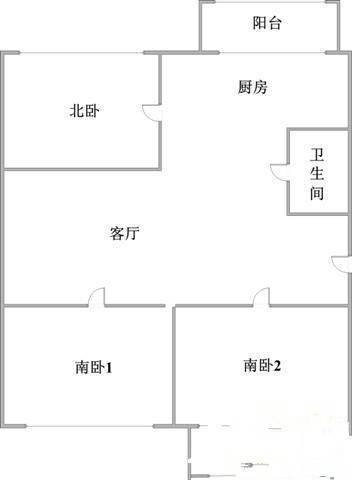 八一路3室1厅1卫110㎡户型图