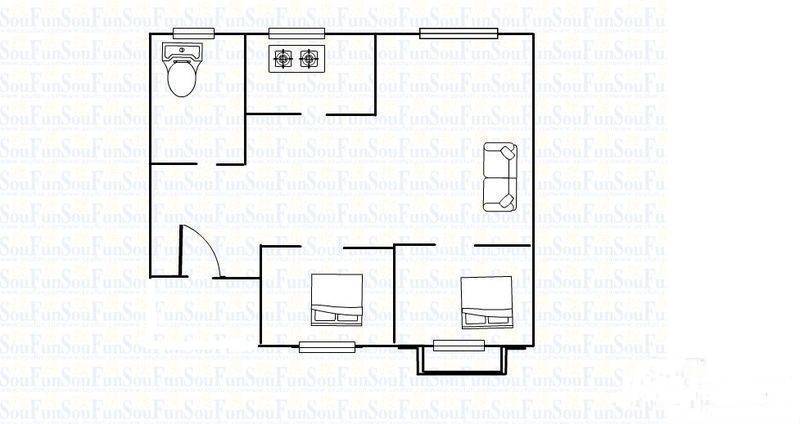 颐和香榭2室2厅1卫97㎡户型图