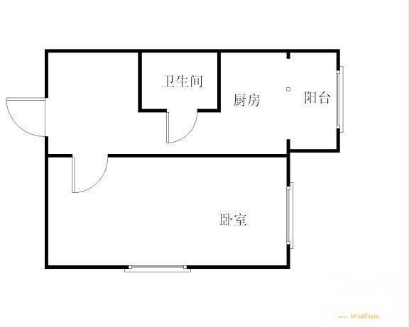 大菜市1室1厅1卫36㎡户型图