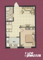 龙畔锦城1室2厅1卫66.7㎡户型图