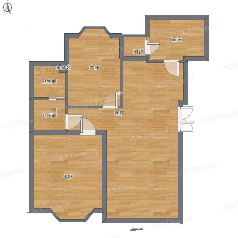 龙畔锦城2室1厅0卫90㎡户型图