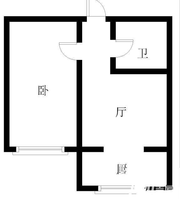 名城国际1室1厅1卫108㎡户型图