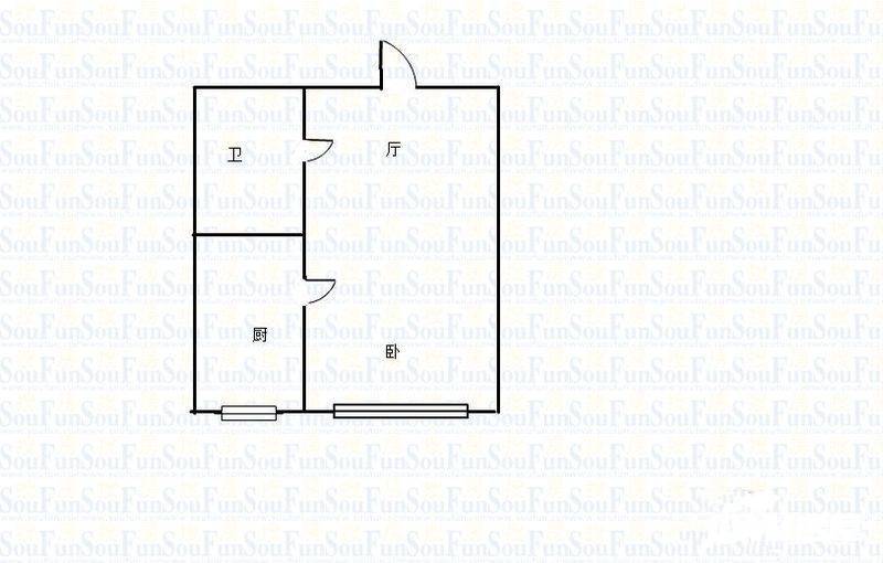 幸福E家三期1室0厅1卫35㎡户型图