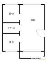 绿都园小区2室2厅1卫81㎡户型图