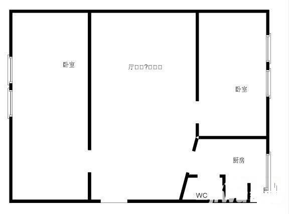 绿都园小区2室2厅1卫81㎡户型图