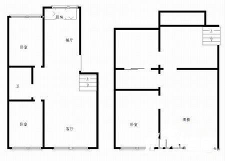 绿都园小区2室2厅1卫81㎡户型图