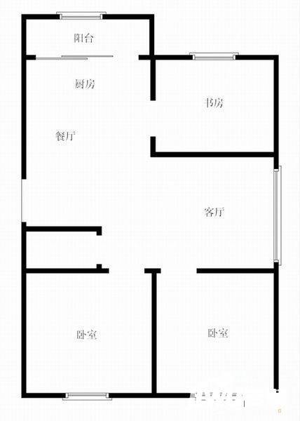 台山小筑3室2厅1卫90㎡户型图