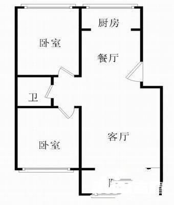 台山小筑2室2厅1卫89㎡户型图