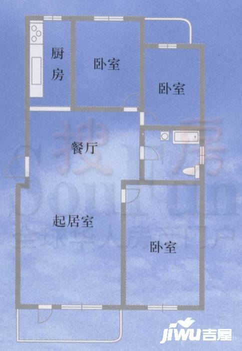 联胜花园3室1厅1卫134.6㎡户型图