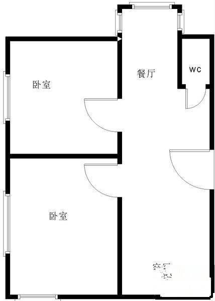 34中住宅区2室1厅1卫63㎡户型图