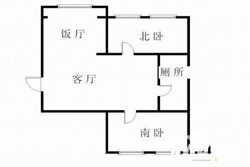 34中住宅区2室1厅1卫63㎡户型图