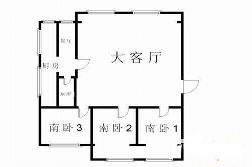 34中住宅区3室2厅1卫106㎡户型图