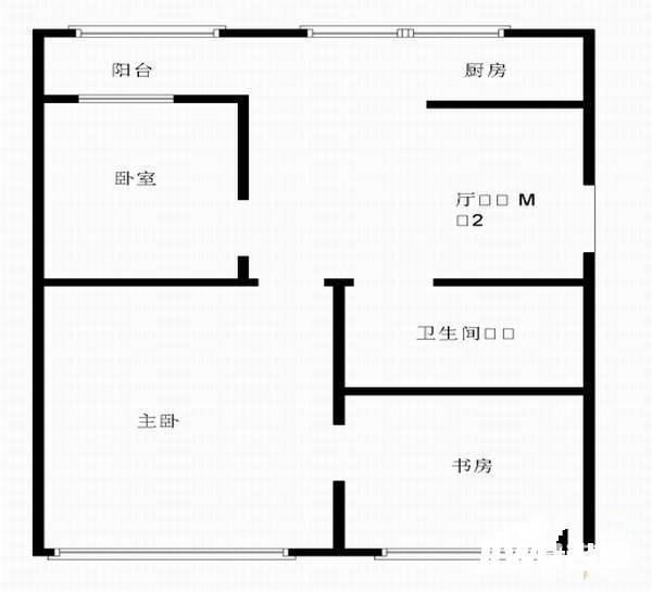 北京街3室1厅1卫75㎡户型图