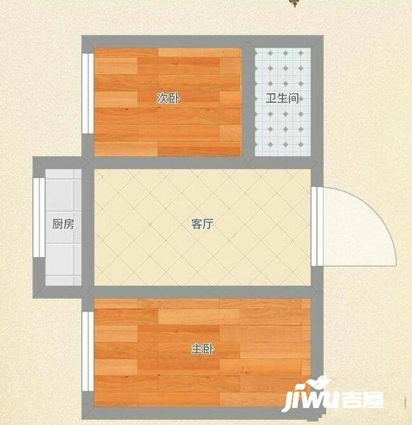 新起屯小区2室1厅1卫58㎡户型图