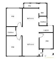 万达华府二期3室2厅2卫145㎡户型图