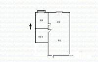 万达华府二期1室1厅1卫48㎡户型图