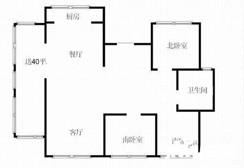 怡景花园3室2厅1卫114㎡户型图