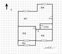 格林小镇2室1厅1卫74㎡户型图