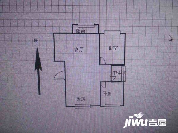 格林小镇2室1厅1卫74㎡户型图