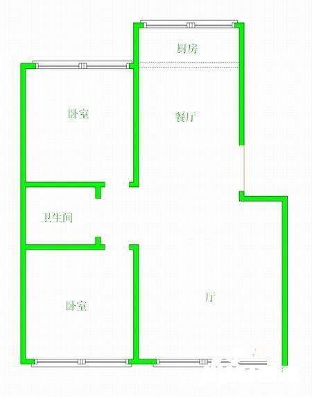 金源北里2室1厅1卫85㎡户型图