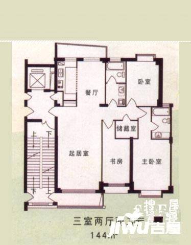 光伸绿洲半岛三期3室2厅2卫144㎡户型图