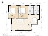 龙畔锦城2室1厅1卫91㎡户型图